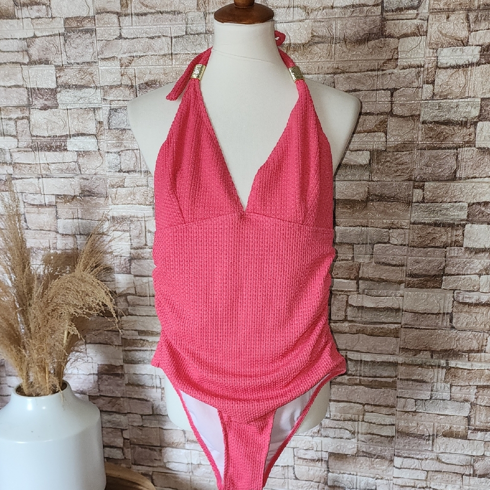 Macy's Pink & Gold  One-Piece Swimsuit
